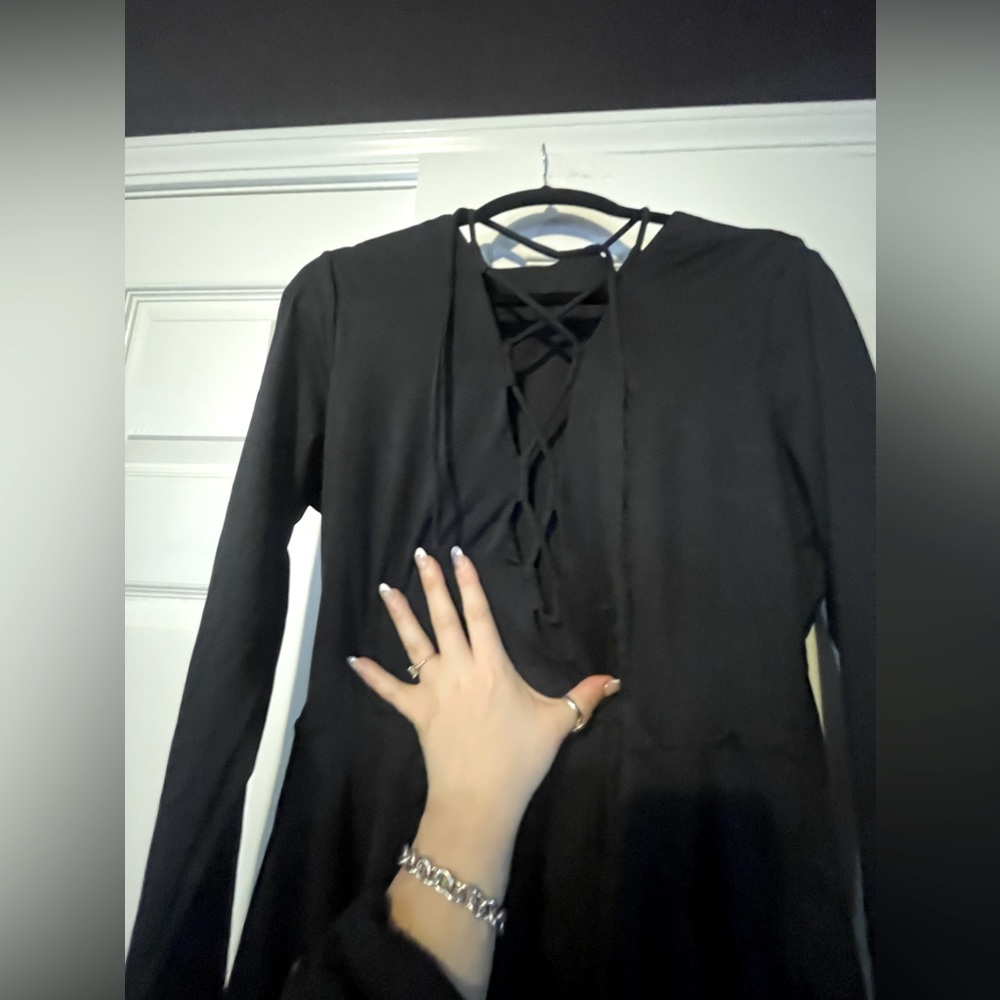 Black Halara Tie-up Dress